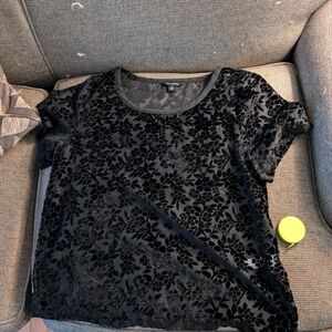 Lucky Brand Sheer Velvet Oversized Shirt Small